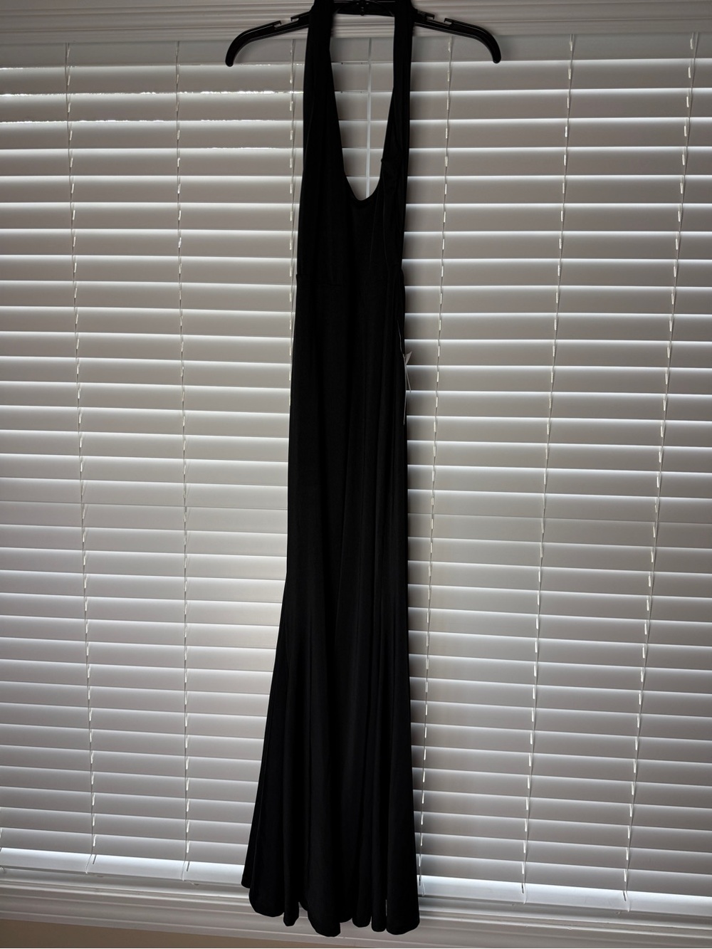 bebe Black Halter Scoop Maxi Dress